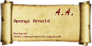 Aponyi Arnold névjegykártya