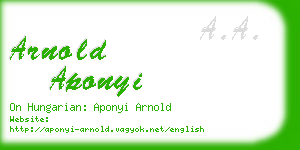 arnold aponyi business card